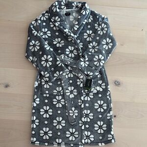 Kate Spade Charcoal and White Floral Robe